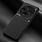 For vivo X100s Classic Tilt Strip Grain Magnetic Shockproof PC + TPU Phone Case(Black) - 1