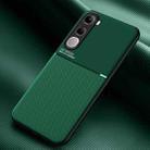 For vivo V40 Lite Classic Tilt Strip Grain Magnetic PC Hybrid TPU Phone Case(Green) - 1
