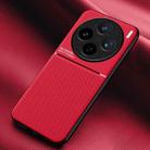 For vivo X200s Classic Tilt Strip Grain Magnetic PC Hybrid TPU Phone Case(Red) - 1