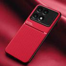 For Xiaomi Redmi K70E Classic Tilt Strip Grain Magnetic Shockproof PC + TPU Phone Case(Red) - 1