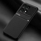 For Xiaomi Redmi K70E Classic Tilt Strip Grain Magnetic Shockproof PC + TPU Phone Case(Black) - 1