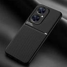 For Huawei Maimang 20 Classic Tilt Strip Grain Magnetic Shockproof PC + TPU Phone Case(Black) - 1