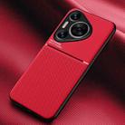 For Huawei Pura 70 Pro Classic Tilt Strip Grain Magnetic PC Hybrid TPU Phone Case(Red) - 1