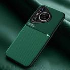 For Huawei Pura 70 Classic Tilt Strip Grain Magnetic Shockproof PC + TPU Phone Case(Green) - 1