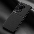 For Huawei Pura 70 Ultra Classic Tilt Strip Grain Magnetic Shockproof PC + TPU Phone Case(Black) - 1