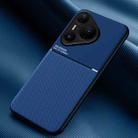For Huawei Pura 80 Pro 5G Classic Tilt Strip Grain Magnetic PC Hybrid TPU Phone Case(Blue) - 1