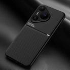 For Huawei Pura 80 Pro 5G Classic Tilt Strip Grain Magnetic PC Hybrid TPU Phone Case(Black) - 1