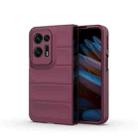 For OPPO Find N2 Magic Shield Fold PC Shockproof Phone Case(Wine Red) - 1