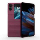 For OPPO Find N2 Flip Magic Shield Fold PC Shockproof Phone Case(Wine Red) - 1