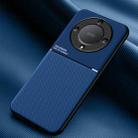 For Honor X9a Classic Tilt Strip Grain Magnetic Shockproof PC + TPU Phone Case(Blue) - 1