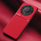For Honor X9a Classic Tilt Strip Grain Magnetic Shockproof PC + TPU Phone Case(Red) - 1