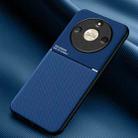 For Honor X50 Classic Tilt Strip Grain Magnetic Shockproof PC + TPU Phone Case(Blue) - 1