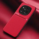 For Honor Magic6 Classic Tilt Strip Grain Magnetic PC Hybrid TPU Phone Case(Red) - 1