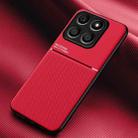 For Honor X8b Classic Tilt Strip Grain Magnetic PC Hybrid TPU Phone Case(Red) - 1