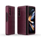 For Samsung Galaxy Z Fold4 5G Magic Shield Fold PC Shockproof Phone Case(Wine Red) - 1