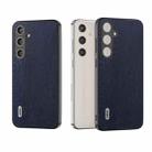 For Samsung Galaxy S24 5G ABEEL Wood Texture PU Phone Case(Blue) - 1