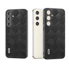 For Samsung Galaxy S24 5G ABEEL Weave Plaid PU Phone Case(Black) - 1