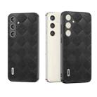 For Samsung Galaxy S24+ 5G ABEEL Weave Plaid PU Phone Case(Black) - 1