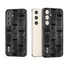 For Samsung Galaxy S24 5G ABEEL Genuine Leather Mahjong Texture Series Phone Case(Black) - 1