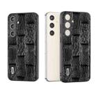 For Samsung Galaxy S24+ 5G ABEEL Genuine Leather Mahjong Texture Series Phone Case(Black) - 1