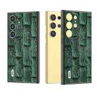 For Samsung Galaxy S24 Ultra 5G ABEEL Genuine Leather Mahjong Texture Series Phone Case(Green) - 1