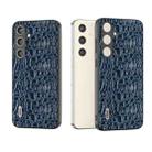 For Samsung Galaxy S24+ 5G ABEEL Genuine Leather Sky Series Phone Case with Holder(Blue) - 1