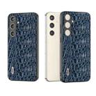 For Samsung Galaxy S24 5G ABEEL Genuine Leather Sky Series Phone Case with Holder(Blue) - 1