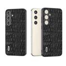 For Samsung Galaxy S24 5G ABEEL Genuine Leather Sky Series Phone Case with Holder(Black) - 1