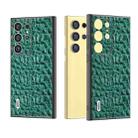 For Samsung Galaxy S24 Ultra 5G ABEEL Genuine Leather Sky Series Phone Case with Holder(Green) - 1