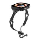 For Apple Watch SE 2023 44mm Twist Metal Bracelet Chain Watch Band(Black) - 1