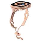 For Apple Watch Series 8 45mm Twist Metal Bracelet Chain Watch Band(Rose Gold) - 1