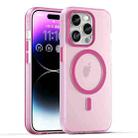 For iPhone 14 Pro MagSafe Frosted Translucent TPU + PC Full Coverage Phone Case(Pink) - 1