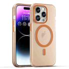 For iPhone 14 Pro MagSafe Frosted Translucent TPU + PC Full Coverage Phone Case(Orange) - 1