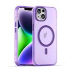 For iPhone 14 Plus MagSafe Frosted Translucent TPU + PC Full Coverage Phone Case(Dark Purple) - 1