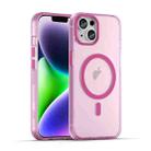 For iPhone 14 Plus MagSafe Frosted Translucent TPU + PC Full Coverage Phone Case(Pink) - 1