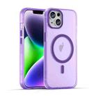 For iPhone 15 MagSafe Frosted Translucent TPU + PC Full Coverage Phone Case(Dark Purple) - 1