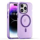 For iPhone 15 Pro MagSafe Frosted Translucent TPU + PC Full Coverage Phone Case(Dark Purple) - 1