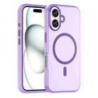 For iPhone 16 MagSafe Frosted Translucent TPU + PC Full Coverage Phone Case(Dark Purple) - 1