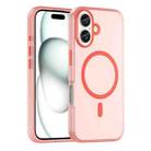 For iPhone 16 MagSafe Frosted Translucent TPU + PC Full Coverage Phone Case(Red) - 1