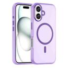 For iPhone 16 Plus MagSafe Frosted Translucent TPU + PC Full Coverage Phone Case(Dark Purple) - 1