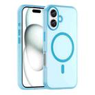 For iPhone 16 Plus MagSafe Frosted Translucent TPU + PC Full Coverage Phone Case(Blue) - 1