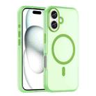 For iPhone 16 Plus MagSafe Frosted Translucent TPU + PC Full Coverage Phone Case(Green) - 1