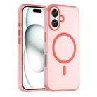 For iPhone 16 Plus MagSafe Frosted Translucent TPU + PC Full Coverage Phone Case(Red) - 1