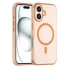 For iPhone 16 Plus MagSafe Frosted Translucent TPU + PC Full Coverage Phone Case(Orange) - 1