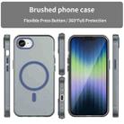 For iPhone SE 2024 MagSafe Frosted Translucent TPU + PC Full Coverage Phone Case(Dark Blue) - 2