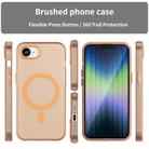 For iPhone SE 2024 MagSafe Frosted Translucent TPU + PC Full Coverage Phone Case(Orange) - 2