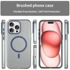 For iPhone 15 Pro Max MagSafe Frosted Translucent TPU + PC Full Coverage Phone Case(Dark Blue) - 2