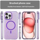 For iPhone 15 Pro Max MagSafe Frosted Translucent TPU + PC Full Coverage Phone Case(Dark Purple) - 2