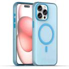 For iPhone 15 Pro Max MagSafe Frosted Translucent TPU + PC Full Coverage Phone Case(Blue) - 1