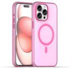 For iPhone 15 Pro Max MagSafe Frosted Translucent TPU + PC Full Coverage Phone Case(Pink) - 1